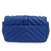 Saint Laurent LouLou Toy bag in blue chevron leather