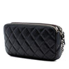 Chanel CC Quilted Lambskin Double Zip Clutch With Chain Secondhand