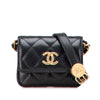 Chanel Quilted Caviar Twist Your Buttons Flap Chain Belt Bag Secondhand