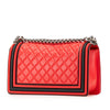 Chanel Old Medium Bicolor Quilted Lambskin and Rubber Boy Flap Secondhand