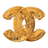 Chanel CC Gold Plated Quilted Brooch Secondhand