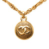 Chanel CC Gold Plated Medallion Pendant Necklace Secondhand