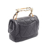 Chanel Quilted Lambskin Oval Logo Chain Top Handle Flap Secondhand