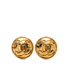 Chanel CC Gold Plated Round Clip On Earrings Secondhand