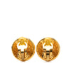 Chanel CC Gold Plated Round Clip On Earrings Secondhand