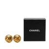 Chanel CC Gold Plated Round Clip On Earrings Secondhand