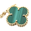 Van Cleef and Arpels 18K Yellow Gold and Malachite Vintage Alhambra Necklace Secondhand