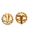 Chanel Gold Plated CC Rhinestones Clip On Earrings Secondhand