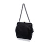 Chanel Pleated Satin Frame Pearl Chain Fringe Shoulder Bag Secondhand