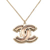 Chanel Gold Plated Gripoix CC Pendant Necklace Secondhand