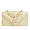 Chanel Small Chevron Metallic Lambskin V Stitch Bijoux Flap Secondhand