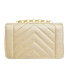 Chanel Small Chevron Metallic Lambskin V Stitch Bijoux Flap Secondhand