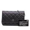 Secondhand Chanel CC Quilted Caviar Wallet on Chain
