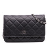 Secondhand Chanel CC Quilted Caviar Wallet on Chain