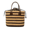 Fendi Straw Pecan Striped Beach Tote Secondhand