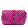 Saint Laurent Medium Chevron Sheepskin Monogram College Shoulder Bag Secondhand