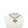 Chanel CC Gold Plated Lava Pendant Necklace Secondhand