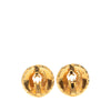 Chanel CC Gold Plated Quilted Round Clip On Earrings Secondhand