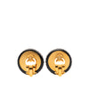 Chanel CC Resin and Crystal Round Clip On Earrings Secondhand