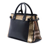 Burberry Medium Leather and House Check Sequin Banner Satchel Secondhand