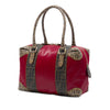 Fendi Zucca Trimmed Coated Canvas Mixed Media Boston Bag Secondhand