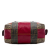 Fendi Zucca Trimmed Coated Canvas Mixed Media Boston Bag Secondhand