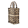 Dior Mizza Mini Embroidered Canvas Leopard Vertical Book Tote Secondhand