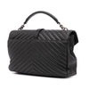 Saint Laurent Large Sheepskin Chevron Monogram College Satchel Secondhand