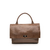 Givenchy Medium Croc Embossed Calfskin Shark Lock Satchel Secondhand