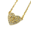 Dior Gold Plated and Strass CD Logo Heart Pendant Necklace Secondhand