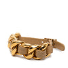 Chanel CC Gold Plated Leather Woven Chain Bracelet Secondhand