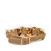 Chanel CC Gold Plated Leather Woven Chain Bracelet Secondhand