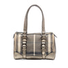 Secondhand Burberry Smoke Check Canvas Boston Bag