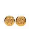 Hermès Gold Plated Pegasus Round Clip on Earrings Secondhand