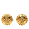 Chanel CC Gold Plated Round Clip On Earrings Secondhand