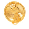 Chanel CC Gold Plated Round Clip On Earrings Secondhand