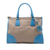 Prada Saffiano Trimmed Canvas Canapa Logo Double Zip Satchel Secondhand