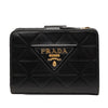Prada Quilted Soft Calf Triangle Bifold Wallet Secondhand
