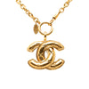 Chanel CC Gold Plated Quilted Pendant Necklace Secondhand