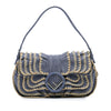 Fendi Embroidered Denim Ruffled F is Fendi Kan I Baguette Secondhand