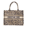 Dior Mizza Medium Embroidered Canvas Leopard Book Tote Secondhand