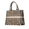 Dior Mizza Medium Embroidered Canvas Leopard Book Tote Secondhand