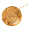 Chanel CC Gold Plated Sunburst Round Pin Brooch Secondhand