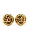 Chanel Gold Plated CC Round Clip On Earrings Secondhand