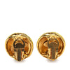 Chanel Gold Plated CC Round Clip On Earrings Secondhand