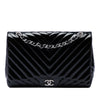 Chanel Jumbo Classic Chevron Patent Single Flap Secondhand