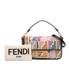 Fendi Chinese Valentines Day Mini Zucca Embroidered Canvas Baguette Satchel Secondhand