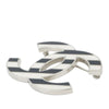 Chanel Enamel CC Striped Logo Brooch Secondhand