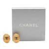 Chanel Gold Plated CC Oval Clip On Earrings Secondhand