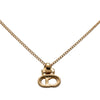 Dior Gold Plated Strass CD Logo Pendant Necklace Secondhand